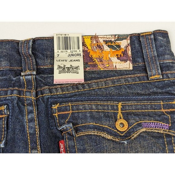 Vintage Y2K Levi's 504 Slouch Jeans Re-Issued Distressed Embroidery Size 7 New - Picture 6 of 11
